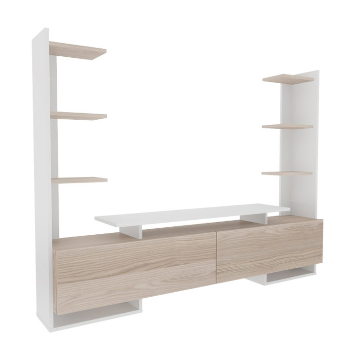 Hanah Home Ava Soporte para TV Blanco y Roble Hanah Home Ava Soporte para TV Blanco y Roble